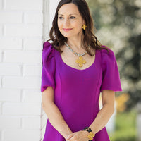 18" Dalmatian Jasper with Crown Cross