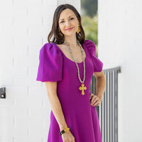 34" Dalmatian Jasper with Cami Cross