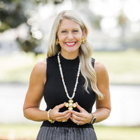 34" Fresh Water Pearls with Becky Pearl Cross