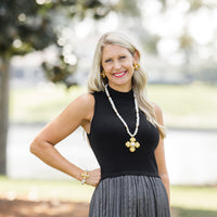 34" Fresh Water Pearls with Becky Pearl Cross