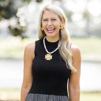 18" Pearls with Grace Pearl Cross