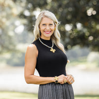 18" Dalmatian Jasper with Crown Cross