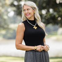 18" Dalmatian Jasper with Crown Cross