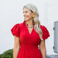 18" Silver Druzy Agate with Elaina Cross