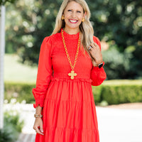 34" Double Gold Chain with Susie Cross