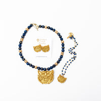 Blue Jade Chain with Wildcat
