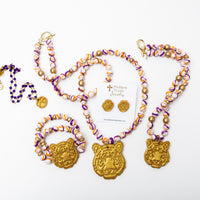 34" Orange and Purple Rainflower Jasper with Tiger
