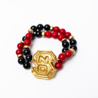 Red and Black Double Jade with NC Medallion