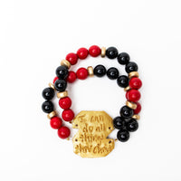 Red and Black Double Jade with NC Medallion