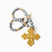 18" Silver Druzy Agate with Elaina Cross