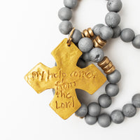 18" Silver Druzy Agate with Elaina Cross