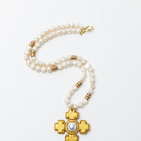 34" Fresh Water Pearls with Becky Pearl Cross