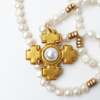 34" Fresh Water Pearls with Becky Pearl Cross