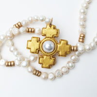 34" Fresh Water Pearls with Becky Pearl Cross