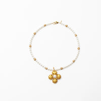 18" Pearls with Small Becky Pearl Cross