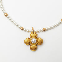 18" Pearls with Small Becky Pearl Cross