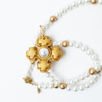 18" Pearls with Small Becky Pearl Cross