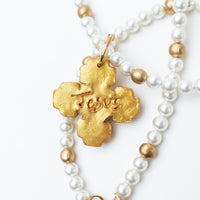 18" Pearls with Small Becky Pearl Cross