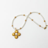 18" Pearls with Small Becky Pearl Cross