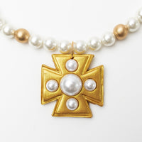 18" Pearls with Grace Pearl Cross