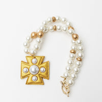 18" Pearls with Grace Pearl Cross