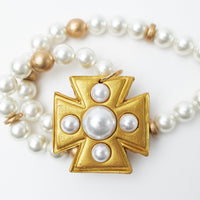 18" Pearls with Grace Pearl Cross