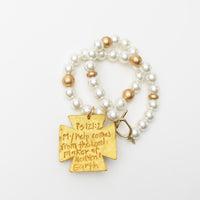 18" Pearls with 5 Pearl Cross