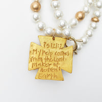 18" Pearls with Grace Pearl Cross