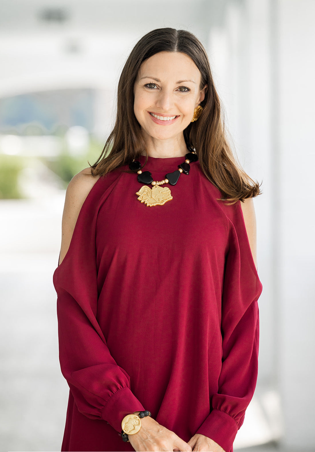 Black Nuggets with Gamecock Necklace