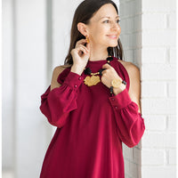 Garnet Double Strand with Gamecock Bracelet