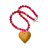 18" Hot Pink Jade with Heart