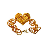 Double Gold Chain Heart Bracelet