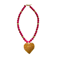 18" Hot Pink Jade with Heart