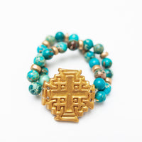 Turquoise Sea Jasper with Jerusalem