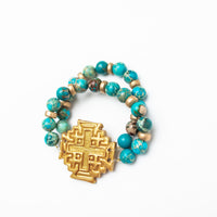 Turquoise Sea Jasper with Jerusalem