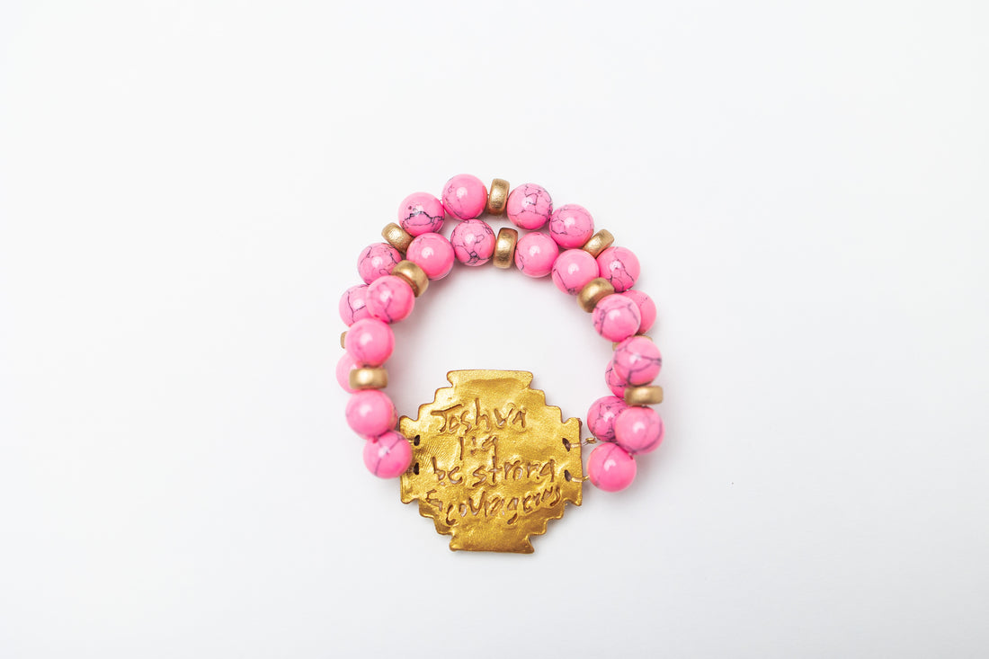 Bright Pink with Jerusalem Cross