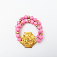 Bright Pink with Jerusalem Cross
