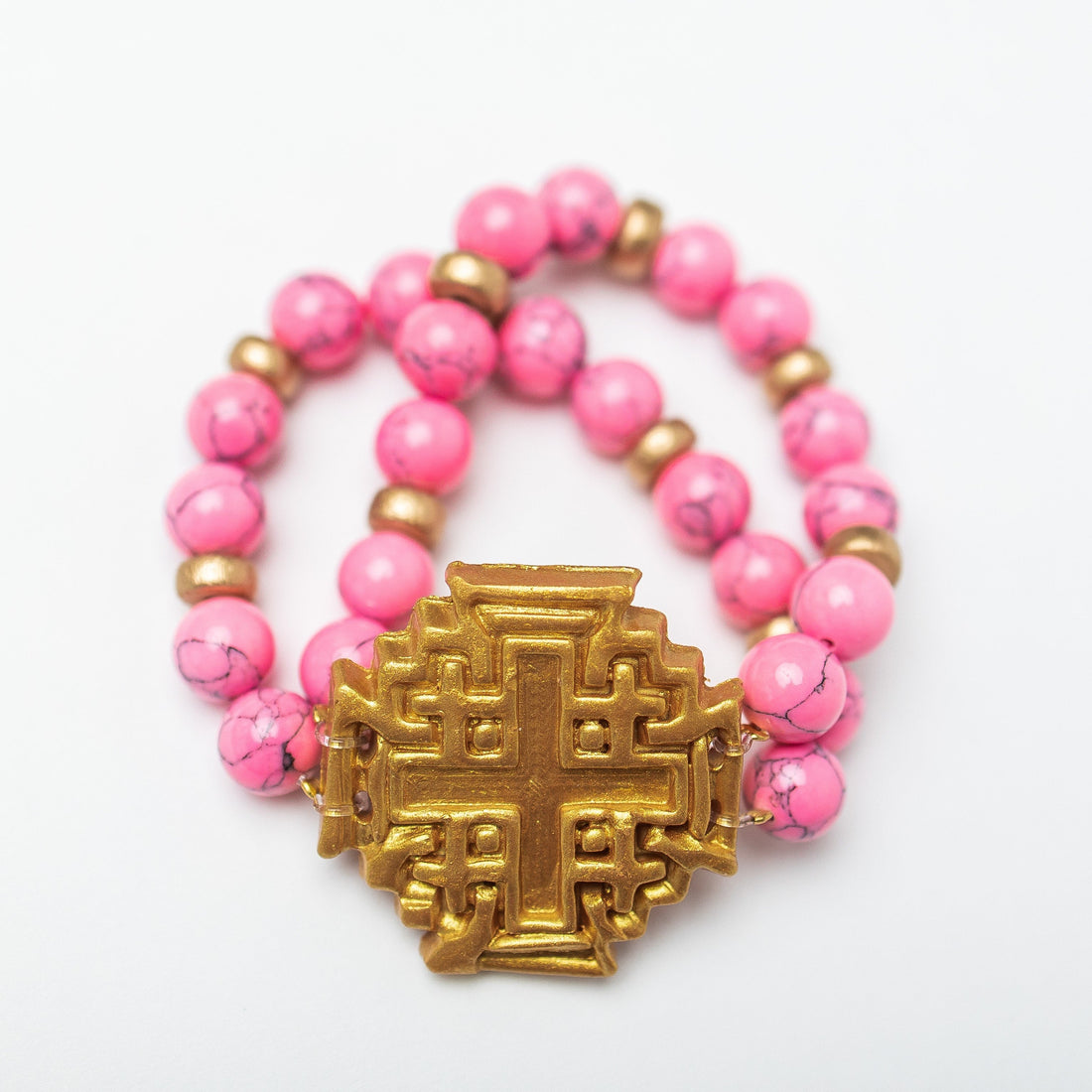 Bright Pink with Jerusalem Cross