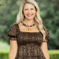 Smokey Quartz with Camellia Blossom Necklace
