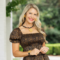 Black Lava with Cherrie Cross Necklace