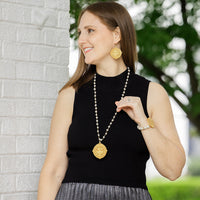 32" Fresh Water Pearl Chain with Annette Cross