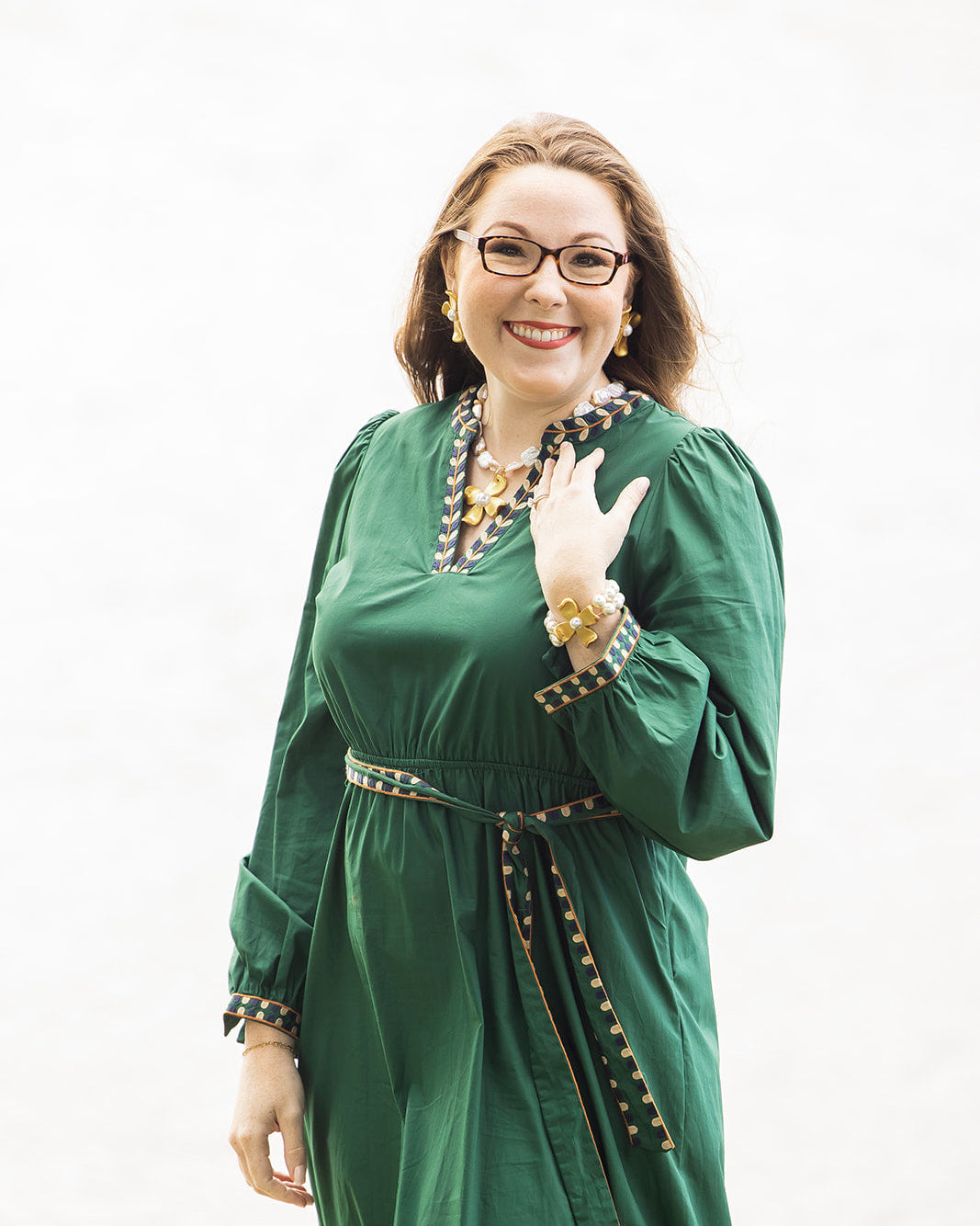 Large Dogwood & Pearl Stud Earrings