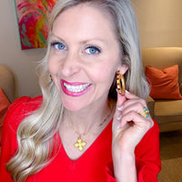 Garnet Studded Hoops