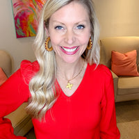 Garnet Studded Hoops
