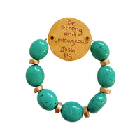 Blue Green Turquoise with Hannah Cross Bracelet