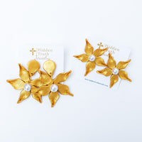 Stargazer Lily & Pearl Studs