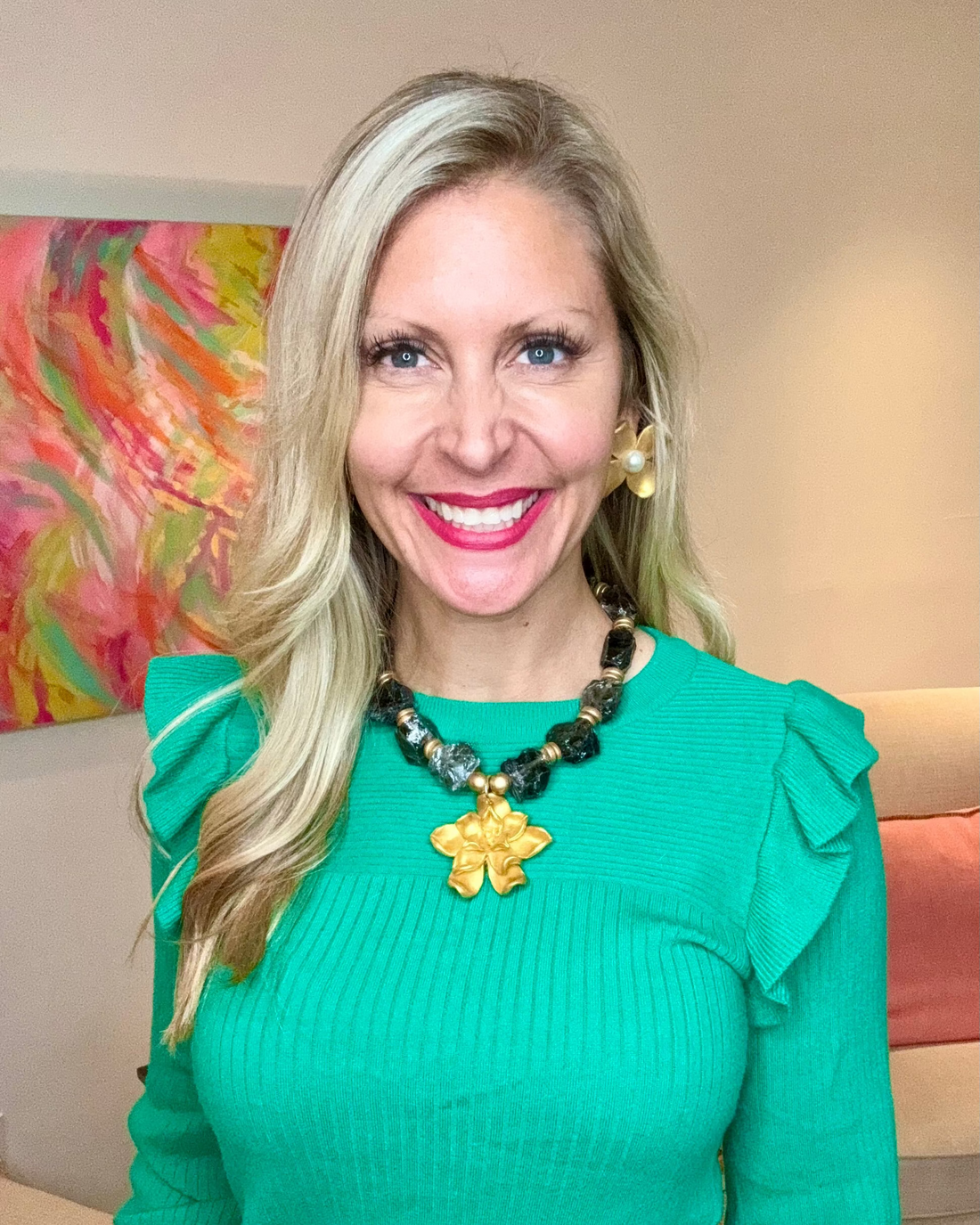 Large Dogwood & Pearl Stud Earrings