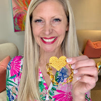 Double Gold Chain Heart Bracelet