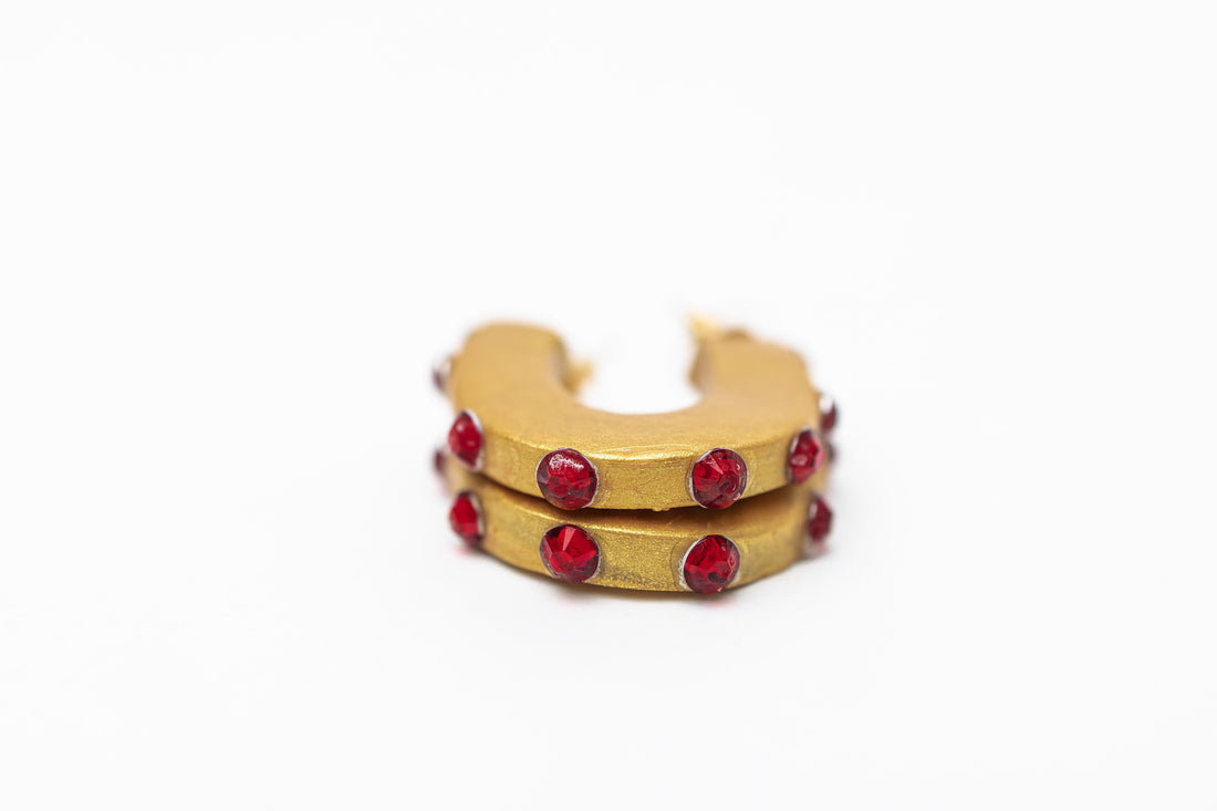 Small Garnet Hoops
