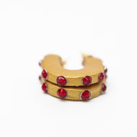 Small Garnet Hoops